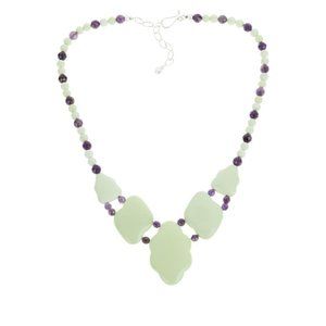 Jay King Sterling Silver African Meadow Stone and Amethyst 17-1/4" Necklace